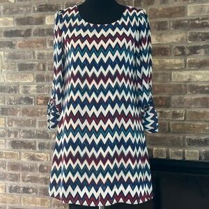 DressesSpeechless Multi Colored Chevron Patterned Dress
